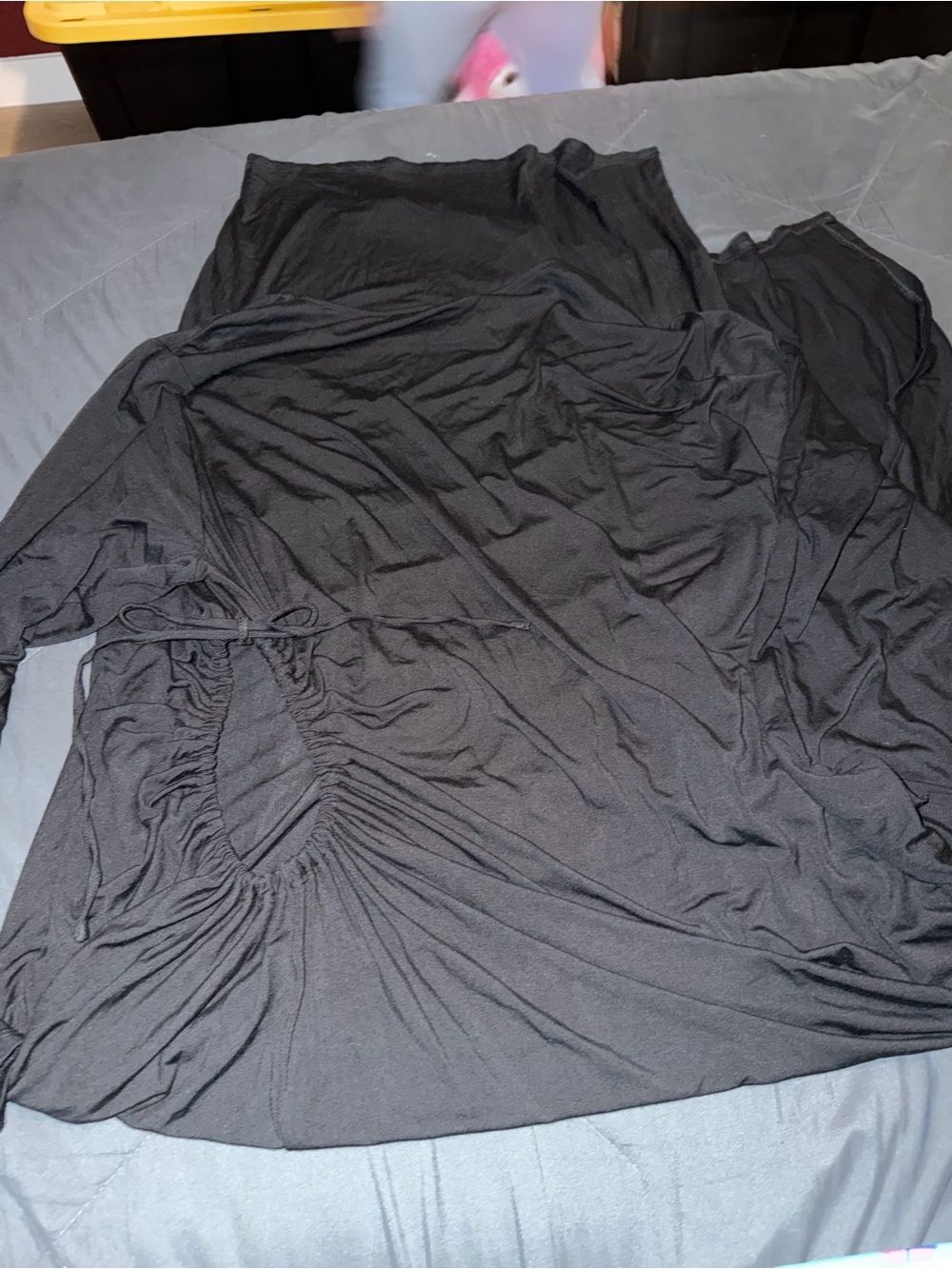 Unbranded Black Ruched Side Maxi Dress
